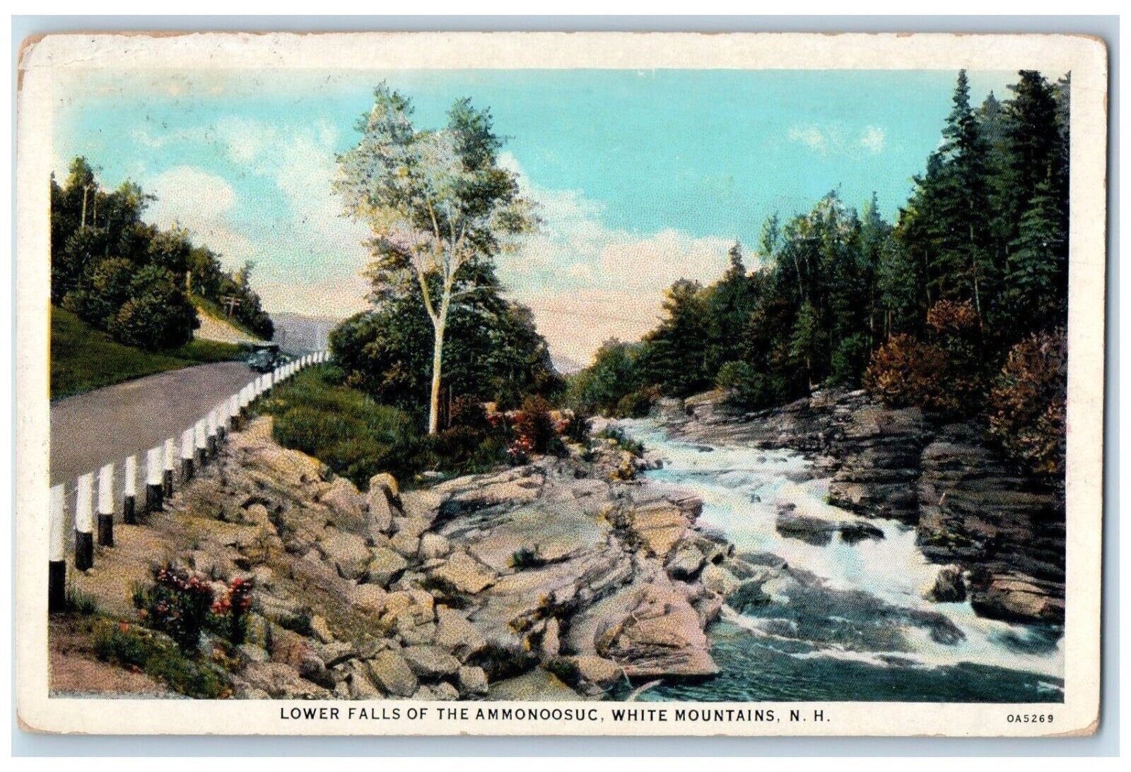 c1920's Lower Falls of the Ammonoosuc White Mountains New Hampshire NH Postcard