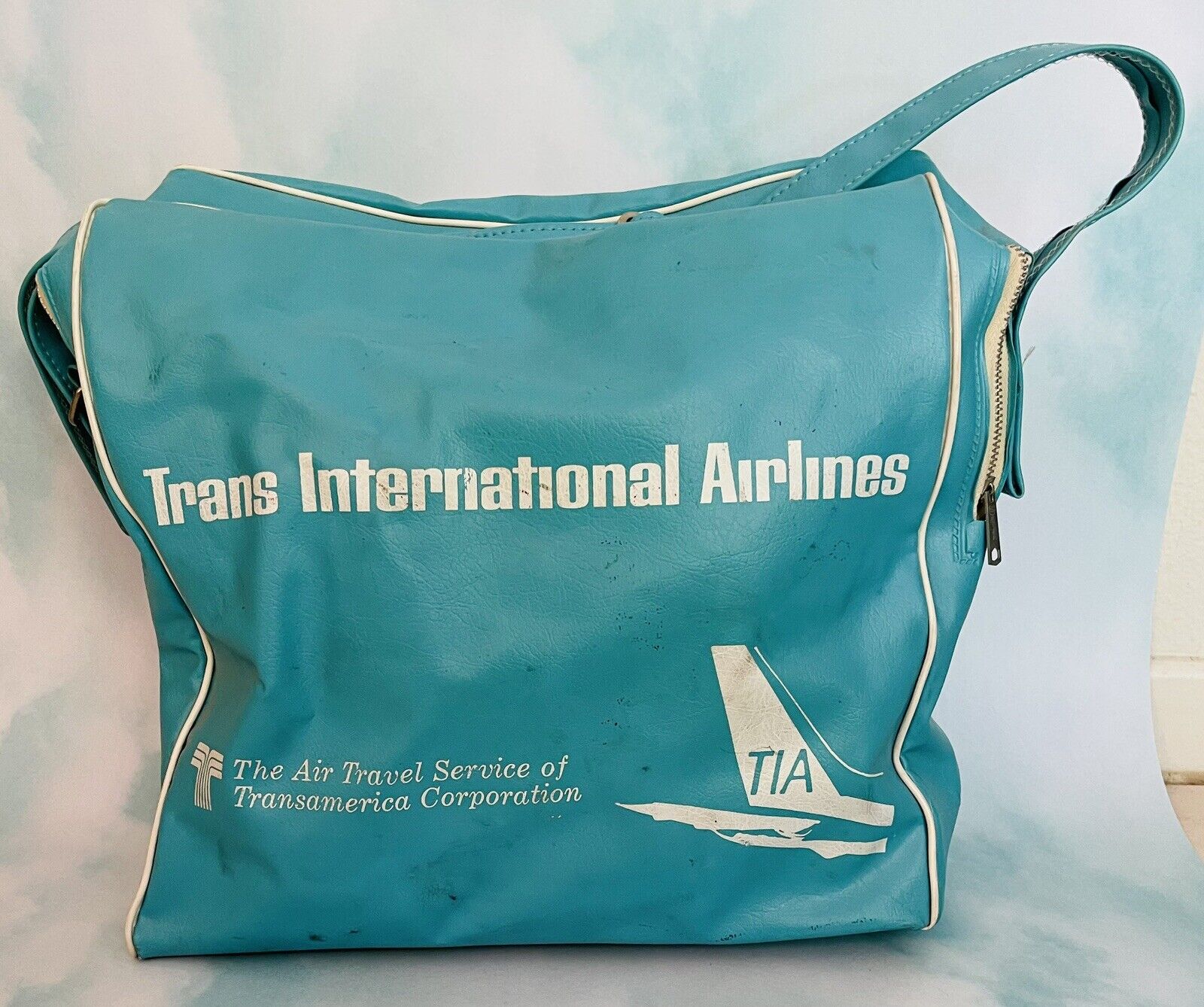 TIA Trans International Airlines Vinyl Cabin Bag - Shoulder Style