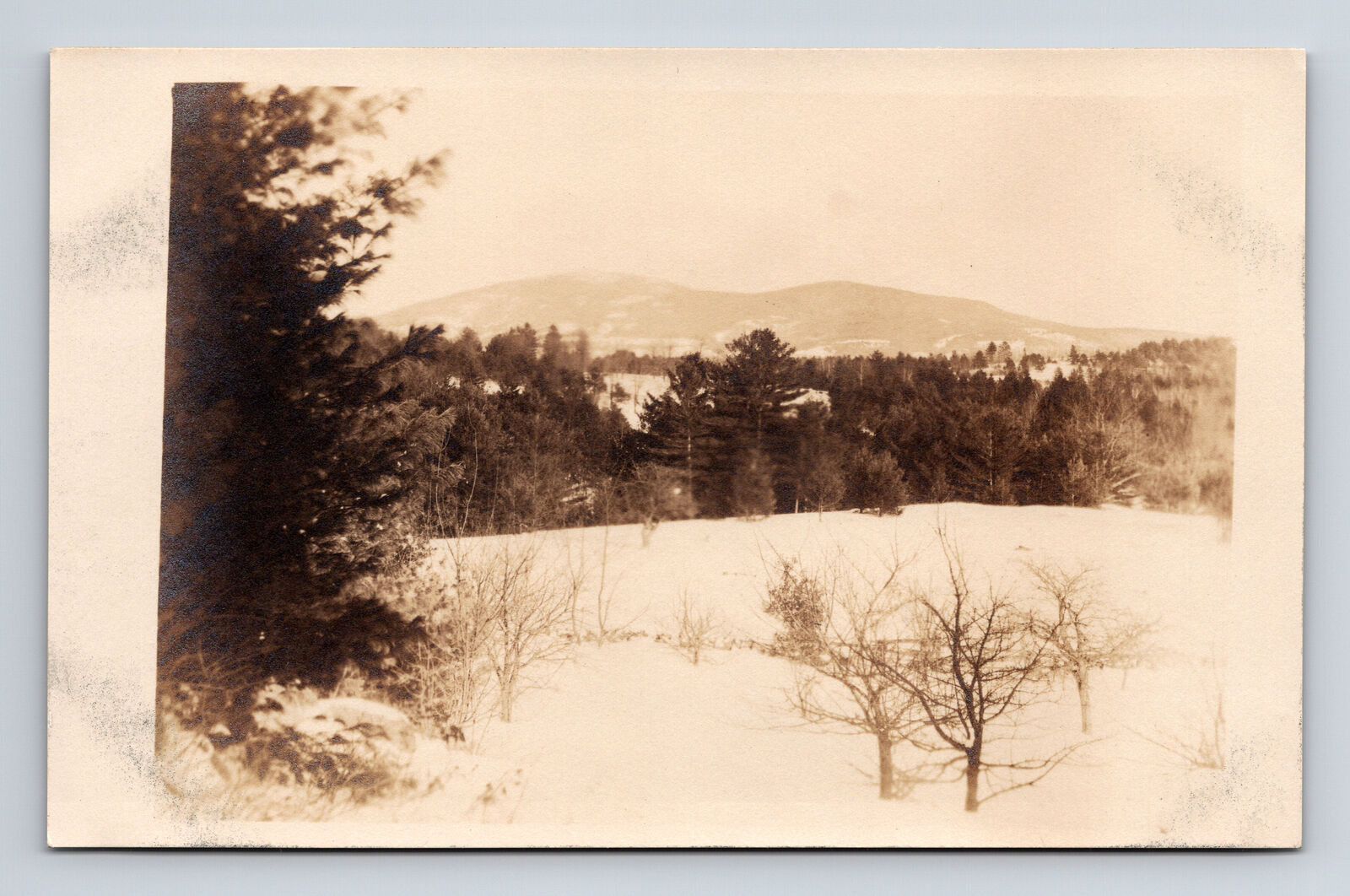 RPPC Scenic Snowy Moutain View Unknown Location Real Photo Postcard