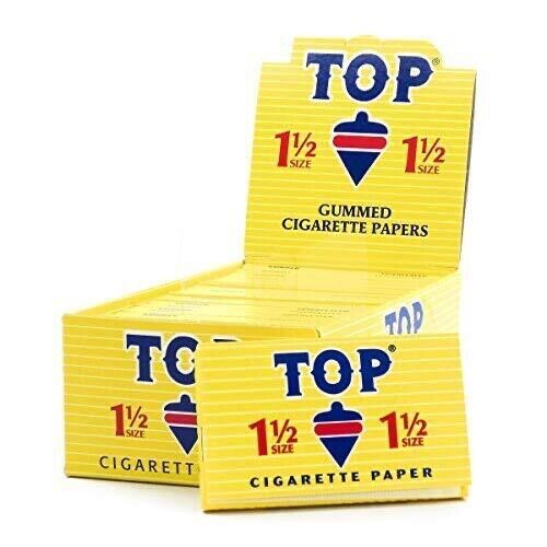AUHTENTIC 11/2 Top Fine Gummed Cigarette Rolling Papers 24 Booklets