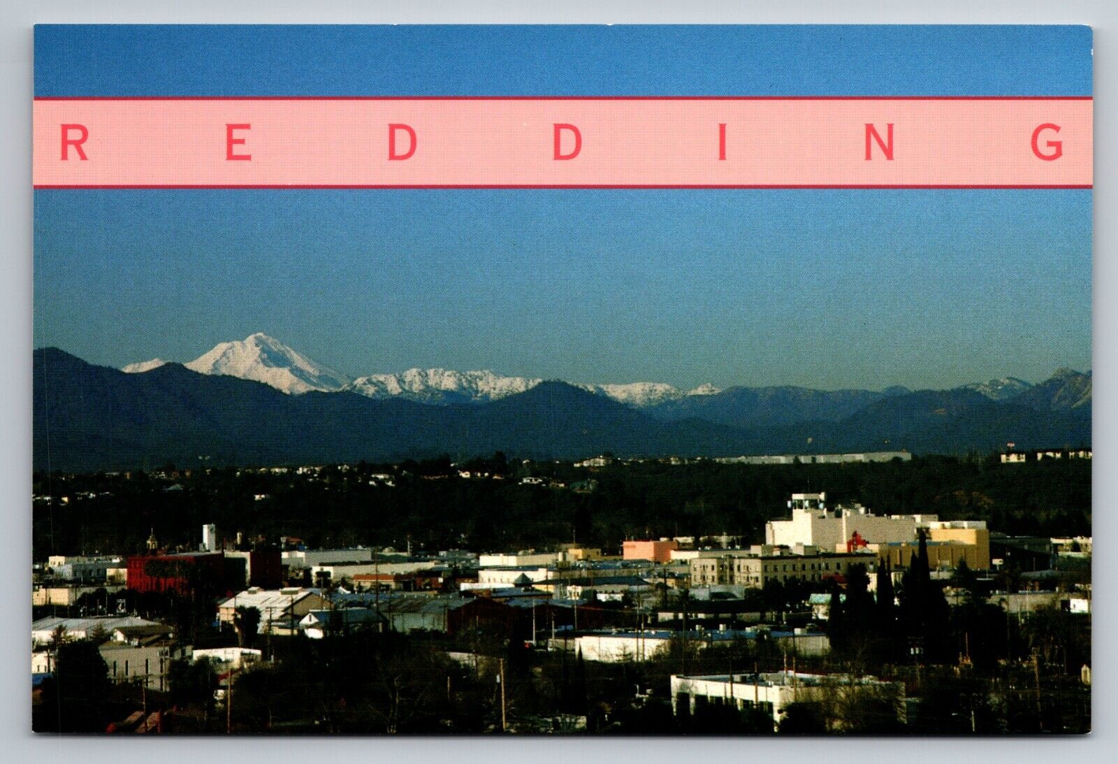 Redding California Aerial View Vintage Unposted Postcard