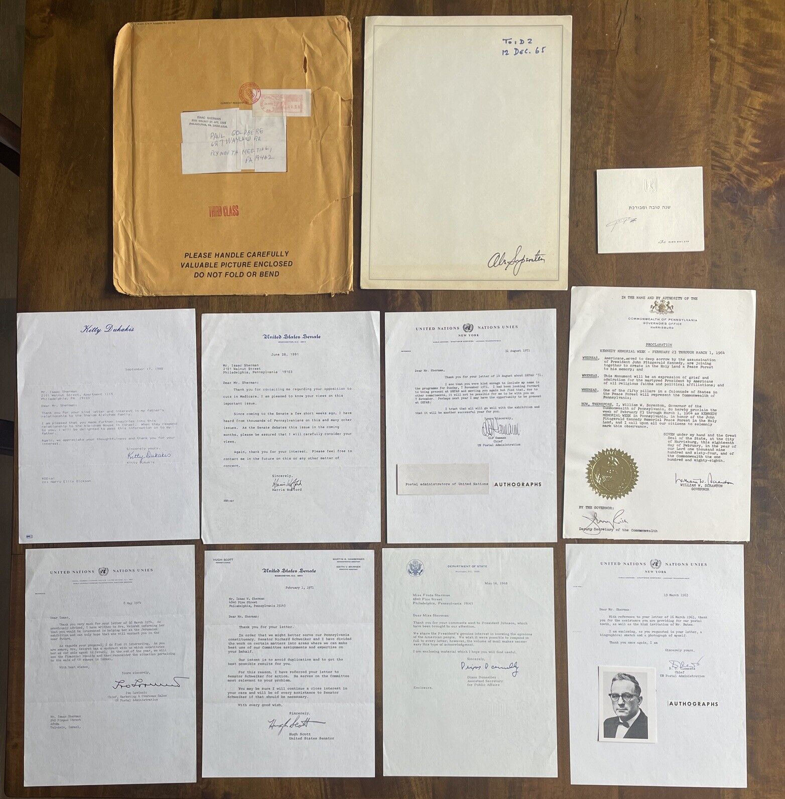 Lot Of Vintage United Nations, Senate, Political TYPED LETTER SIGNED AUTOGRAPHS