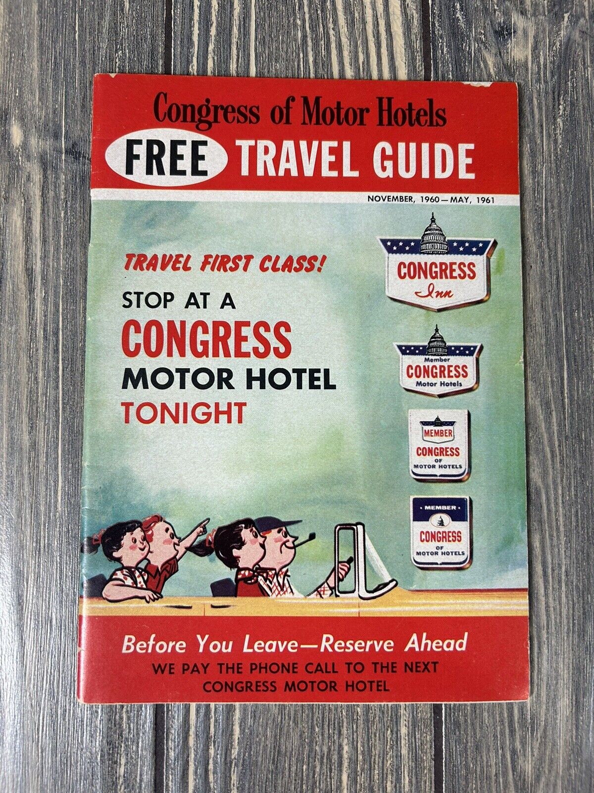 Vintage November 1960 May 1961 Congress Of Motor Hotel Travel Guide