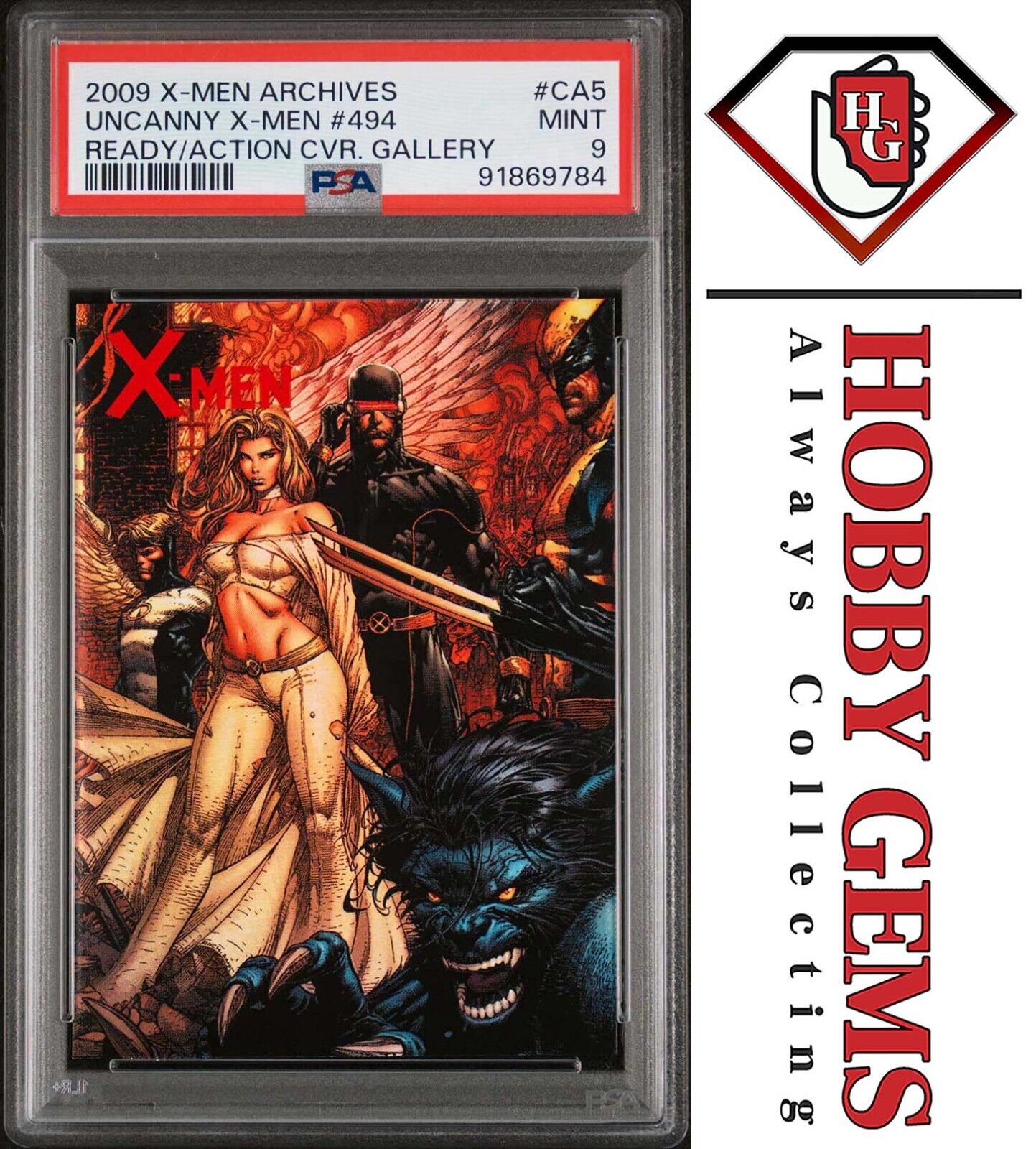 WOLVERINE EMMA FROST PSA 9 2009 Marvel X-Men Archives Ready for Action #CA5