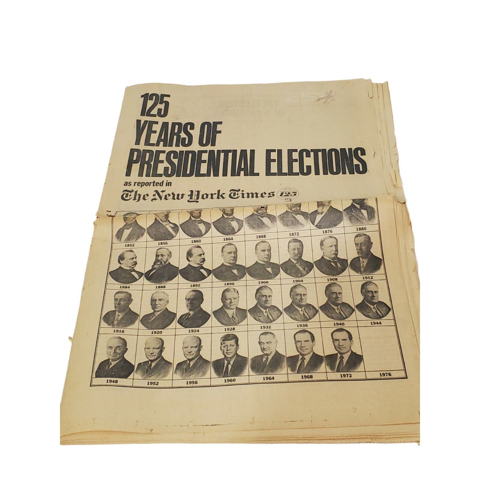  NEW YORK TIMES 125 Years of PRESIDENTIAL Elections SUPPLEMENT 1972