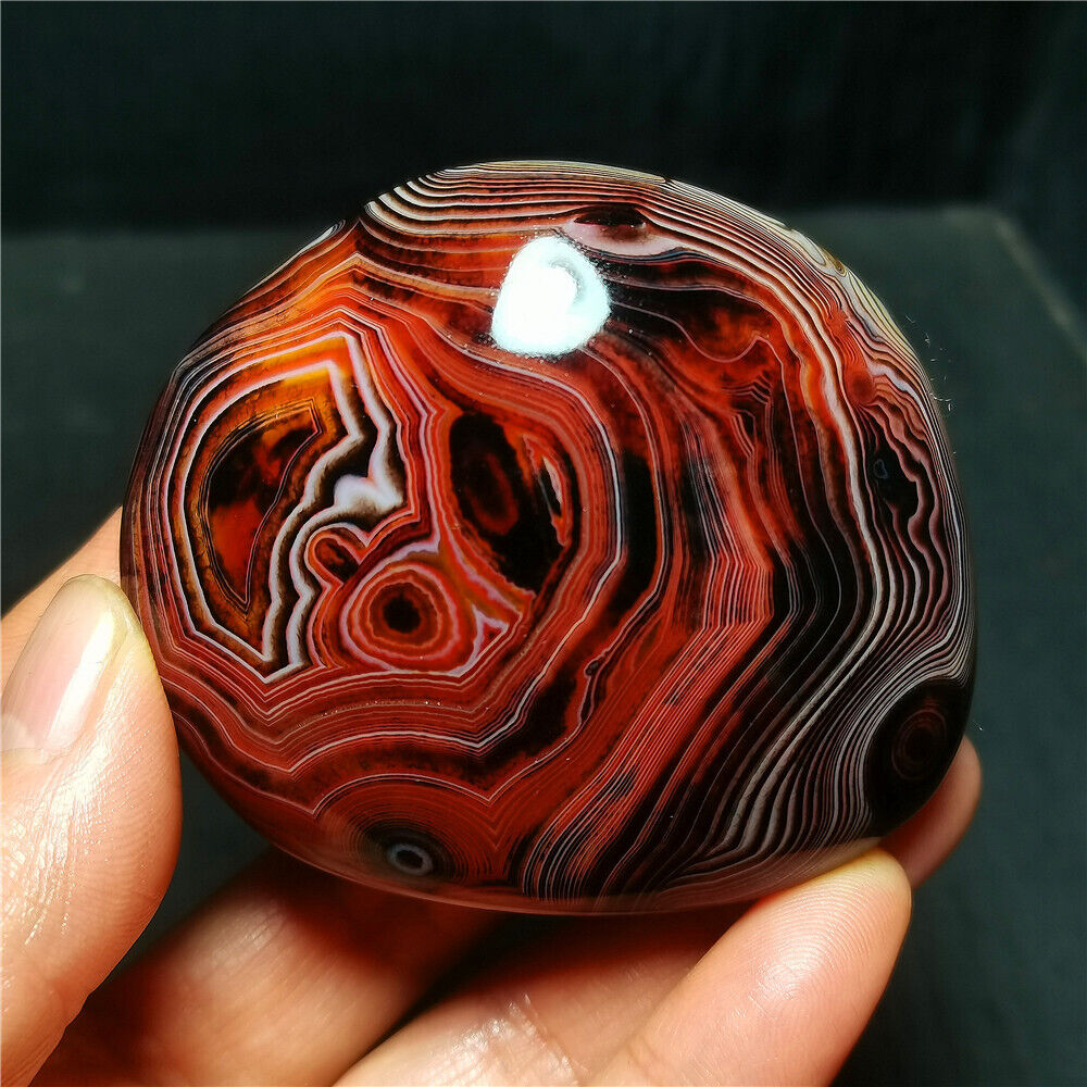 TOP 142.9G Natural Polished Silk Banded Lace Agate Crystal Madagascar R621