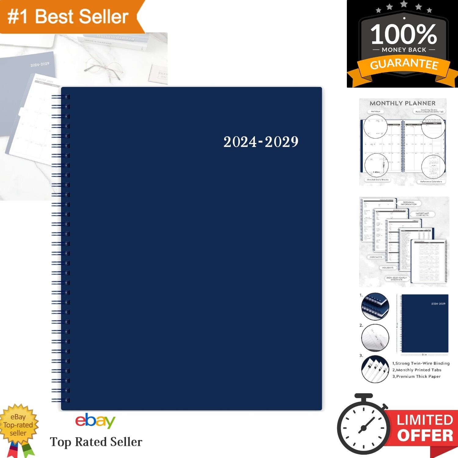 5-Year Monthly Planner 2024-2029 - Professional Organizer for Productive Adults