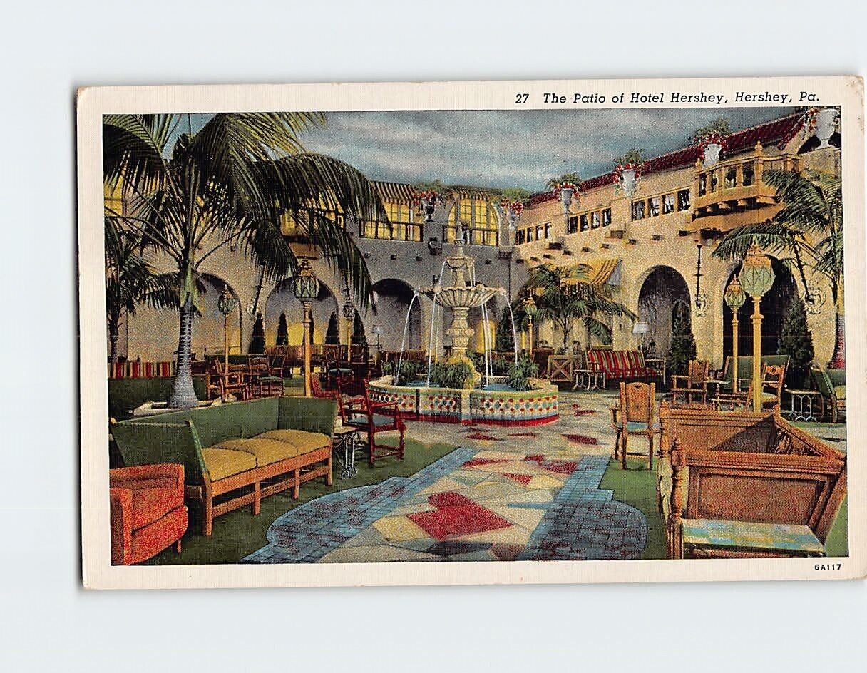 Postcard The Patio of Hotel Hershey Pennsylvania USA North America