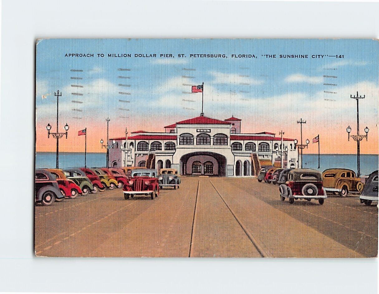 Postcard Approach to Million Dollar Pier St. Petersburg Florida USA