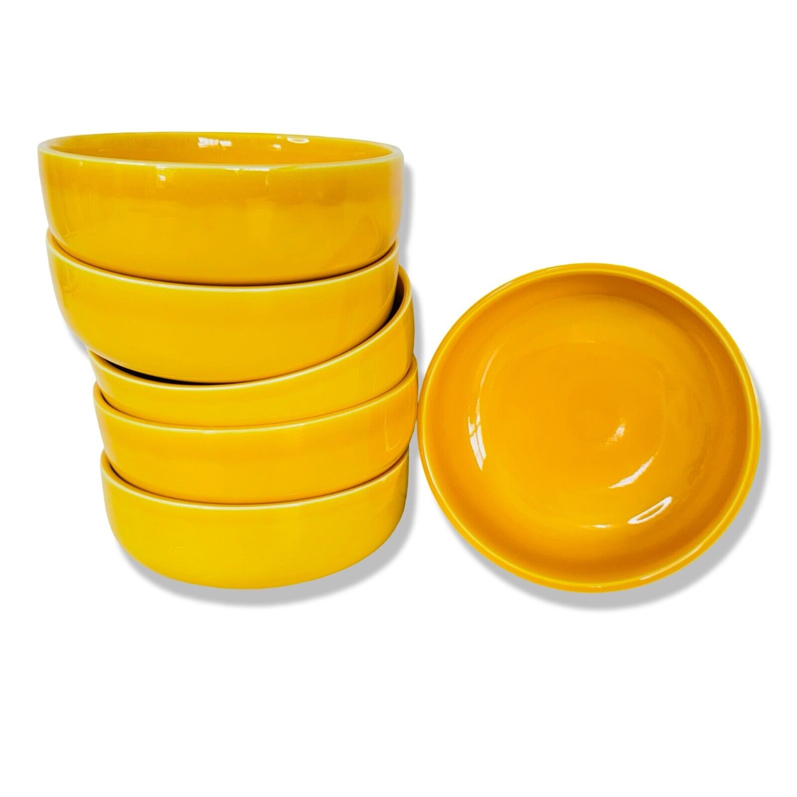 Vtg 60s ROSENTHAL PLUS Studio Wolf Karnagel Butterscotch Yellow Bowls / Set of 6