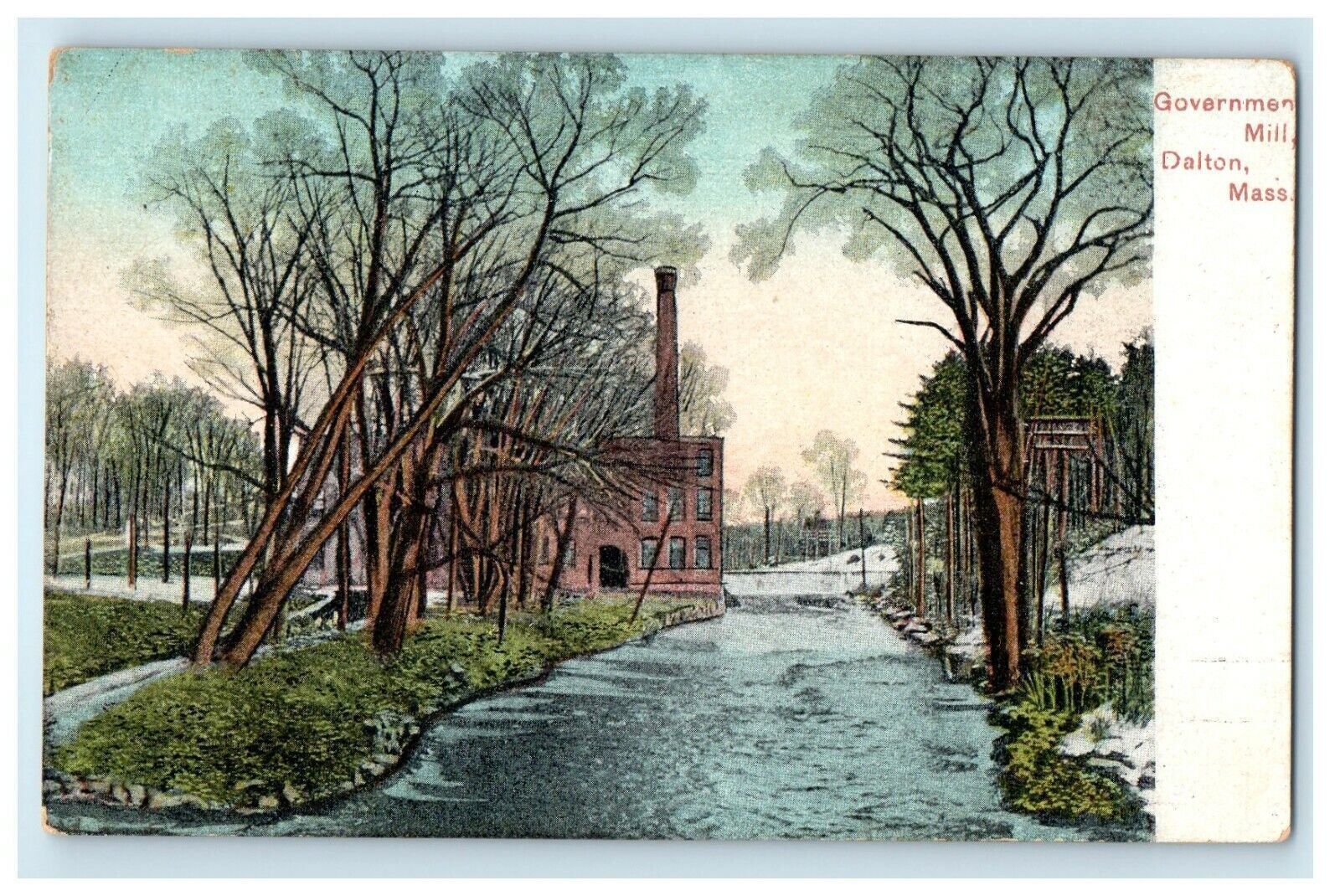 c1910 Government Mill Dalton Massachusetts MA Unposted Antique Postcard