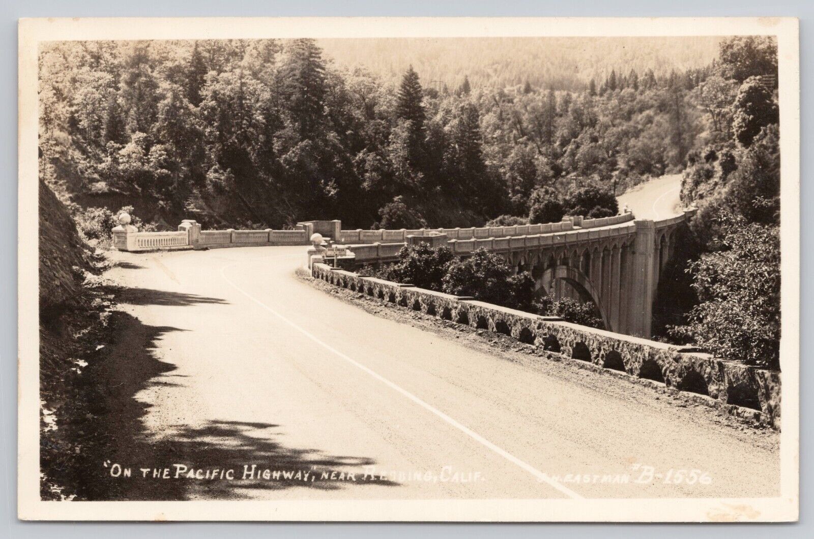 Redding California, Pacific Highway Bridge, Vintage RPPC Real Photo Postcard