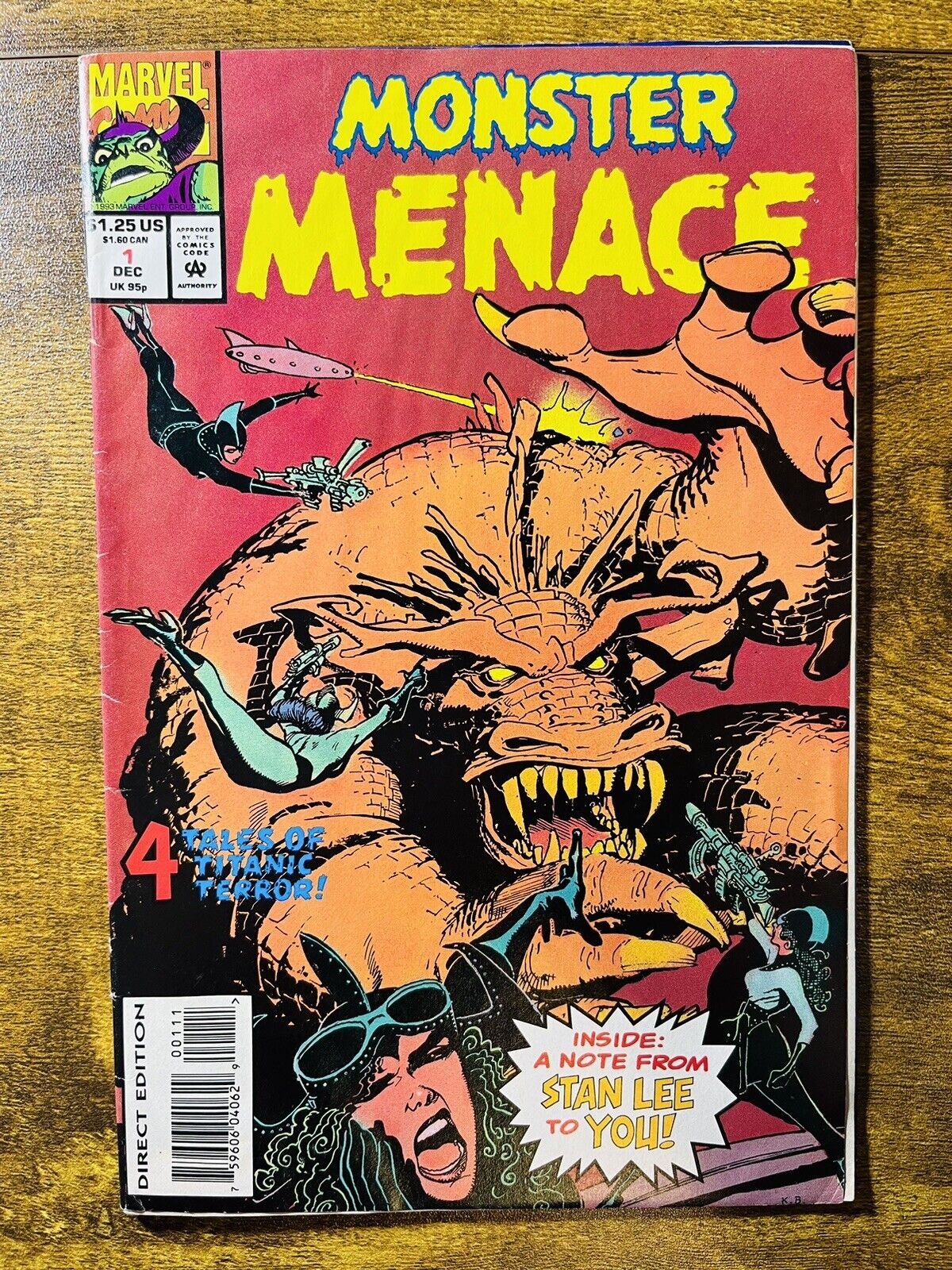 MONSTER MENACE 1 KYLE BAKER COVER MORT TODD STORY MARVEL COMICS 1993