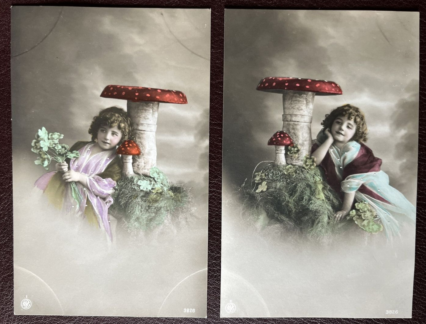 Vintage Real Photo Fantacy Postcard RPPC Young Girl Under Toadstool, No Comps