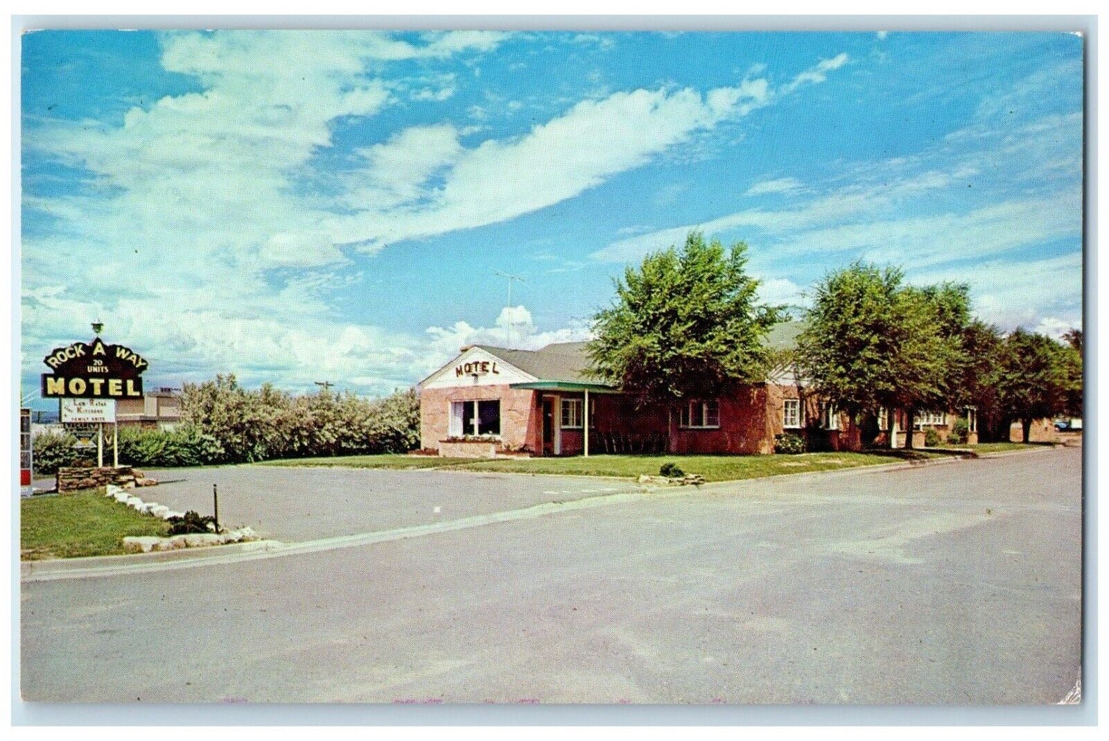 c1960's Rock A Way Motel Roadside Cortez Colorado CO Unposted Vintage Postcard