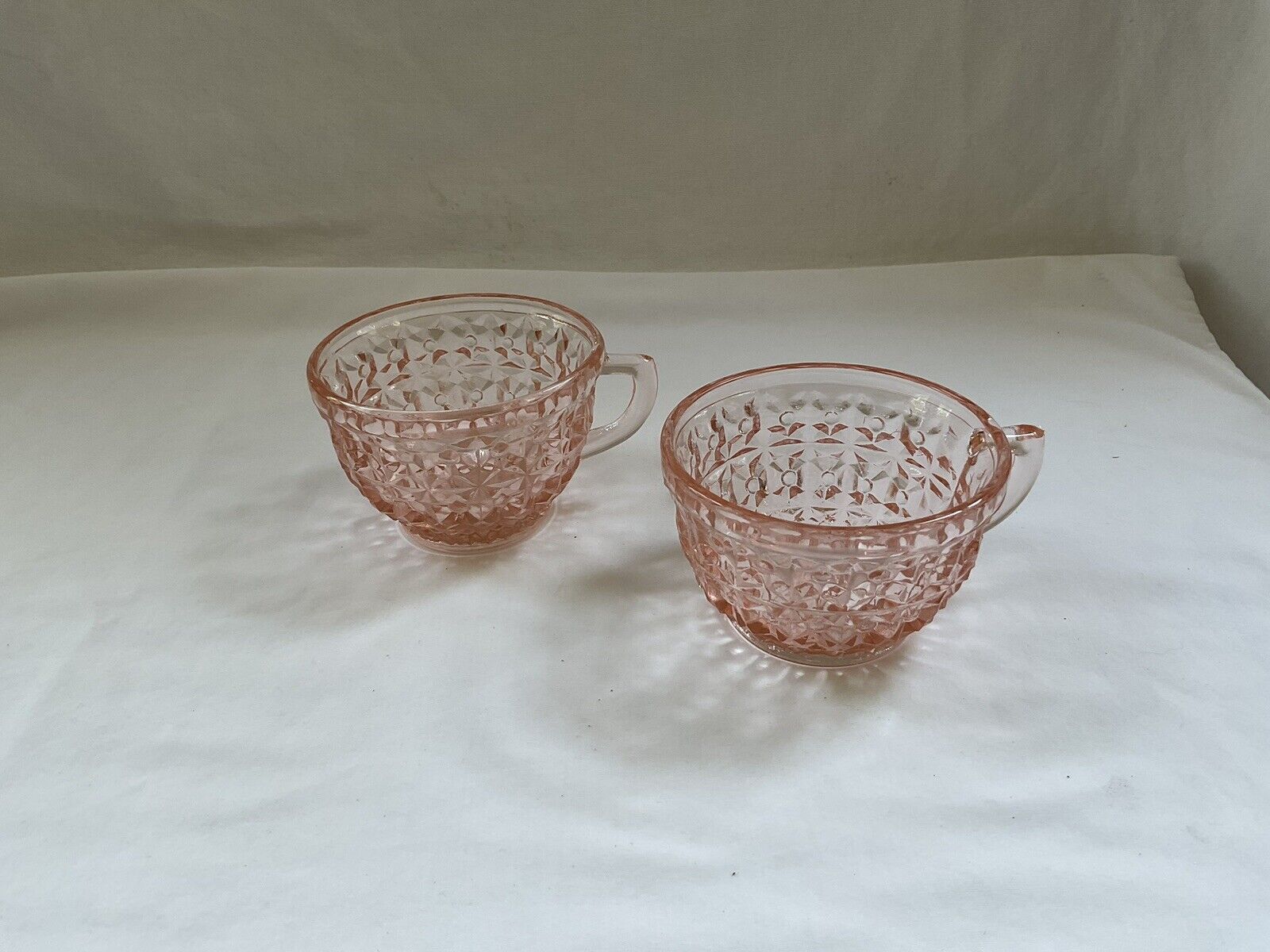 Vintage Pink Depression Glass 2 Cups