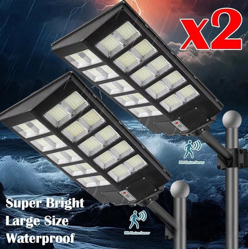 Solar Led Light System 7000K Solar Street Light LED Outdoor Dusk to Dawn Lamp 2x