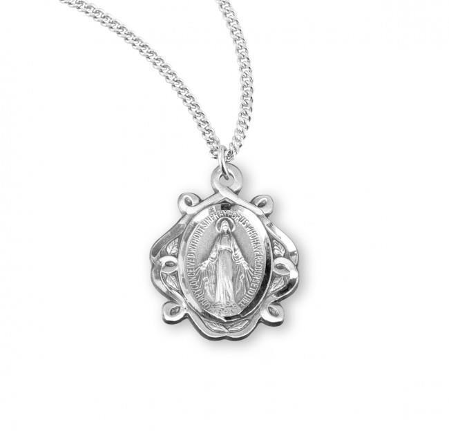 Sterling Silver Miraculous Medal Size 1.0in x 0.6in Made in USA