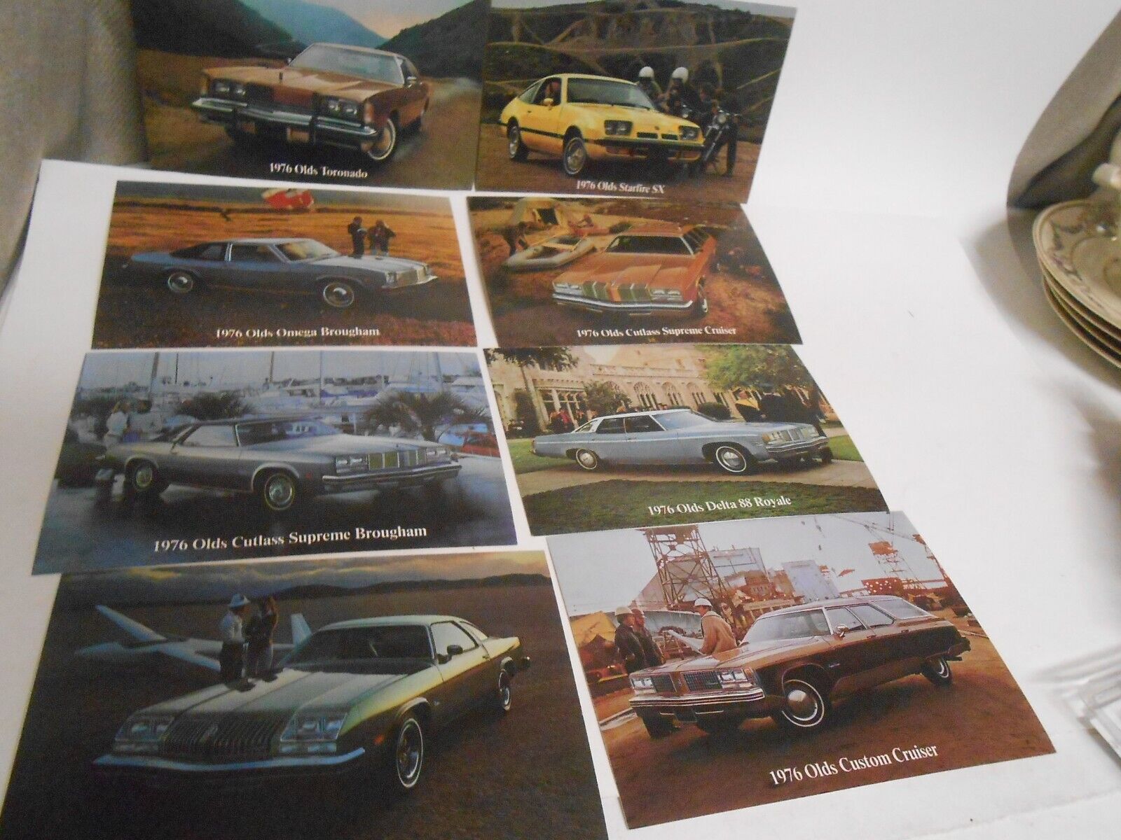 Advertising Postcard 1976 Oldsmobile Set Cutlass Starfire Omega Toronado Delta
