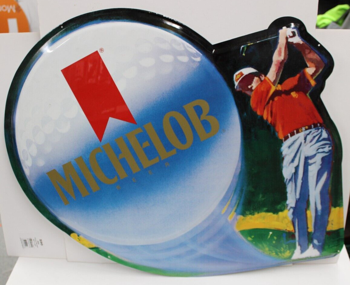 Michelob Beer with Golfer Metal Sign item Rare Vintage Style Bar Home Room Décor