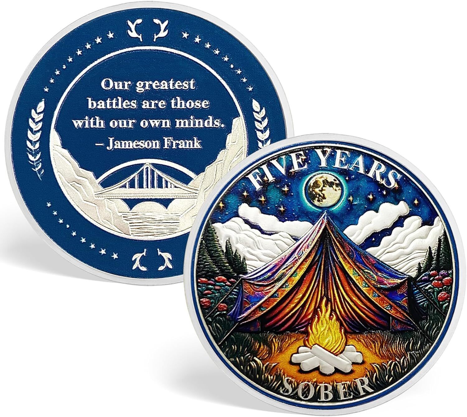 5 Year Sobriety Coin One Year Sobriety Chip AA Medallions Gifts for Women Men