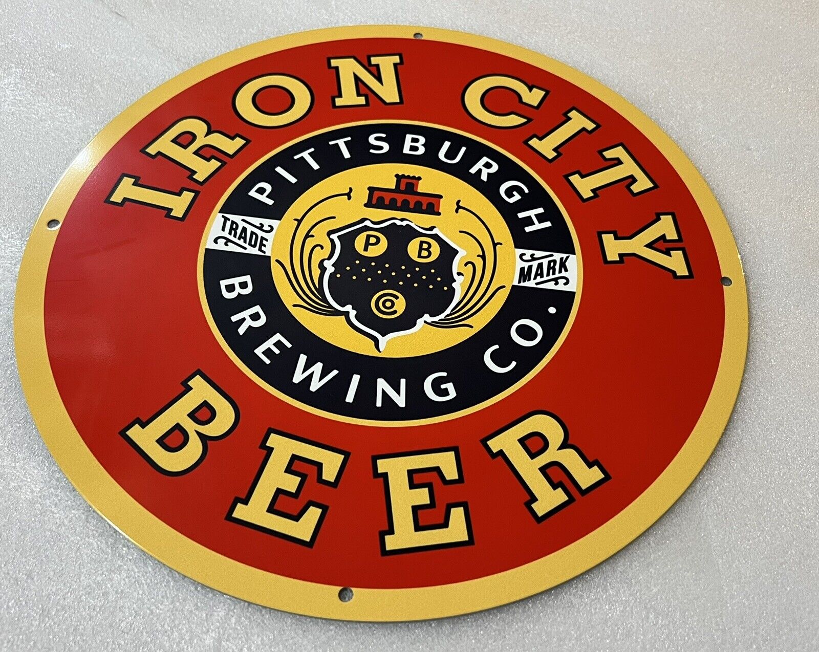 12” Iron City  Beer  Pittsburgh Vintage Style Heavy Steel  Metal Sign