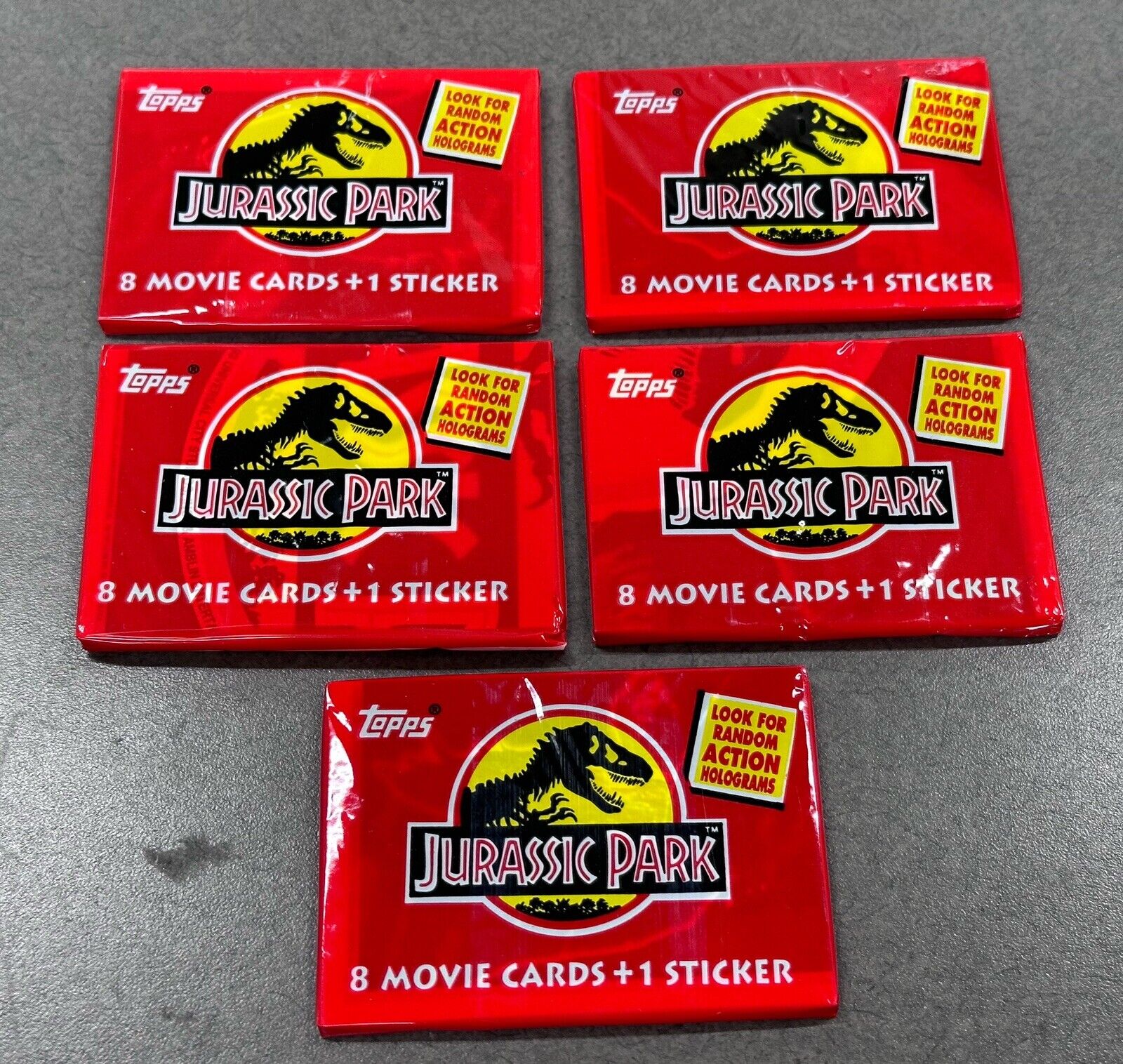 Retro 1992 Jurassic Park Trading Cards - Topps - Sealed Pack - 8 Cards 1 Sticker