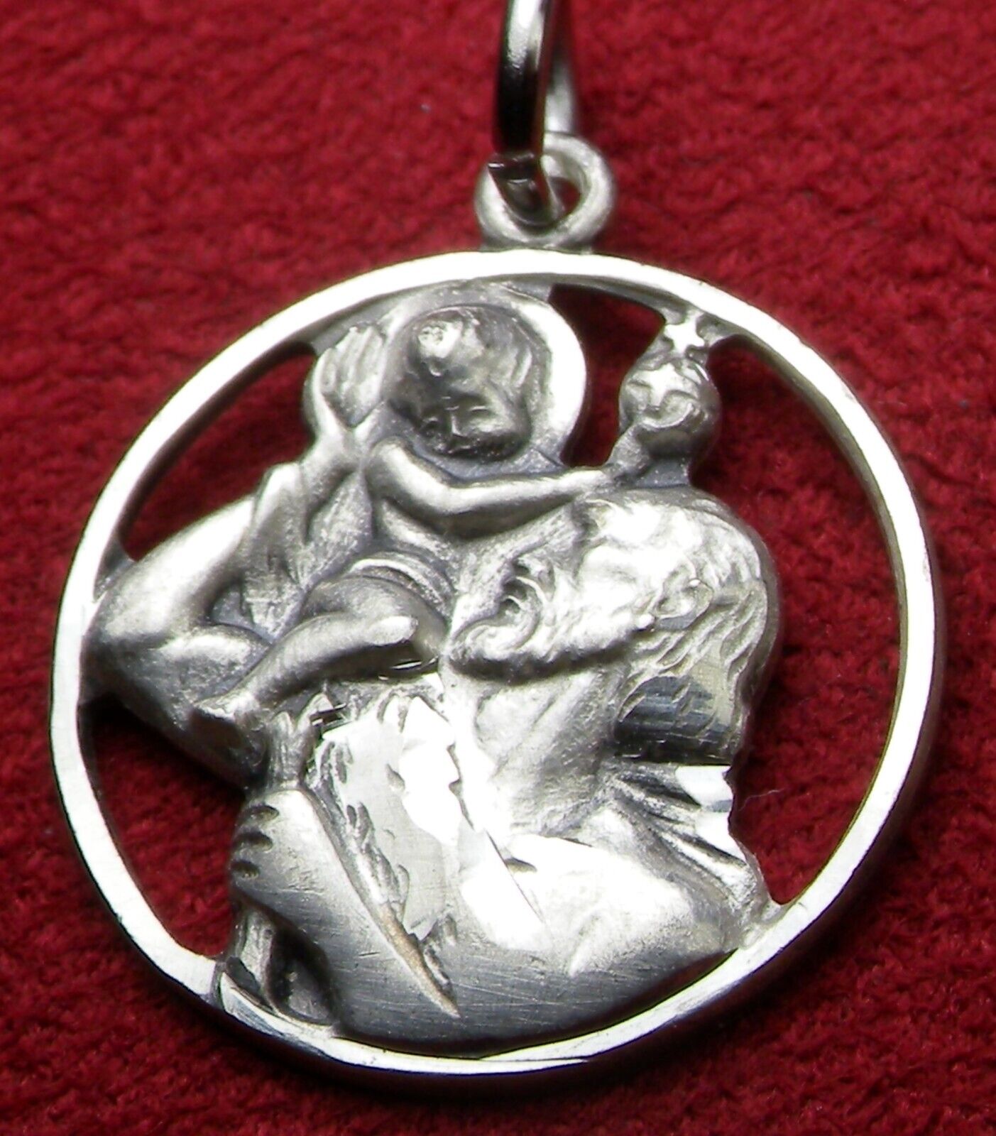 Carmelite Nun's BEAUTIFUL Vintage Sterling Silver Saint Christopher Rosary Medal