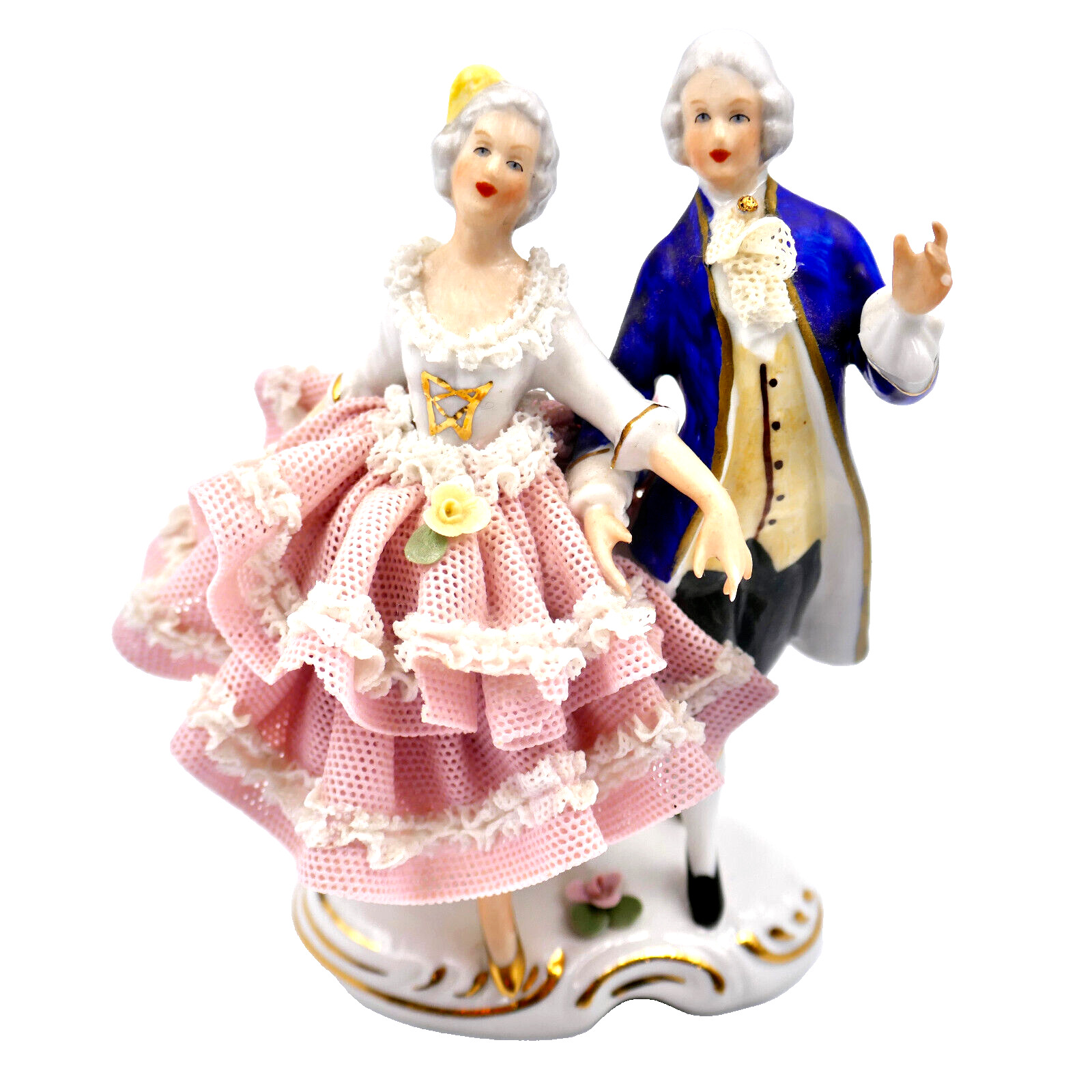 Dresden Lace Rococo Courting Couple Figurine 5.25\