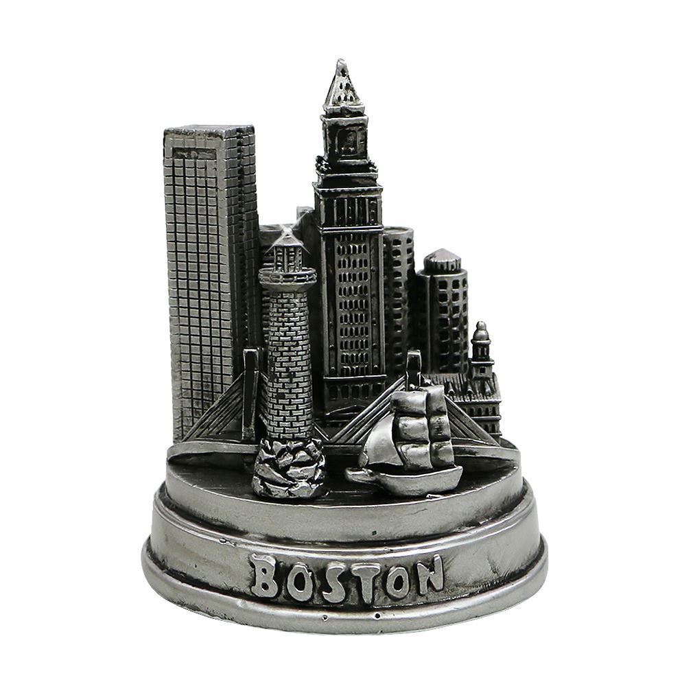 3D Silver Boston Statue Skyline Replica 3 Inches, Boston Souvenir Model
