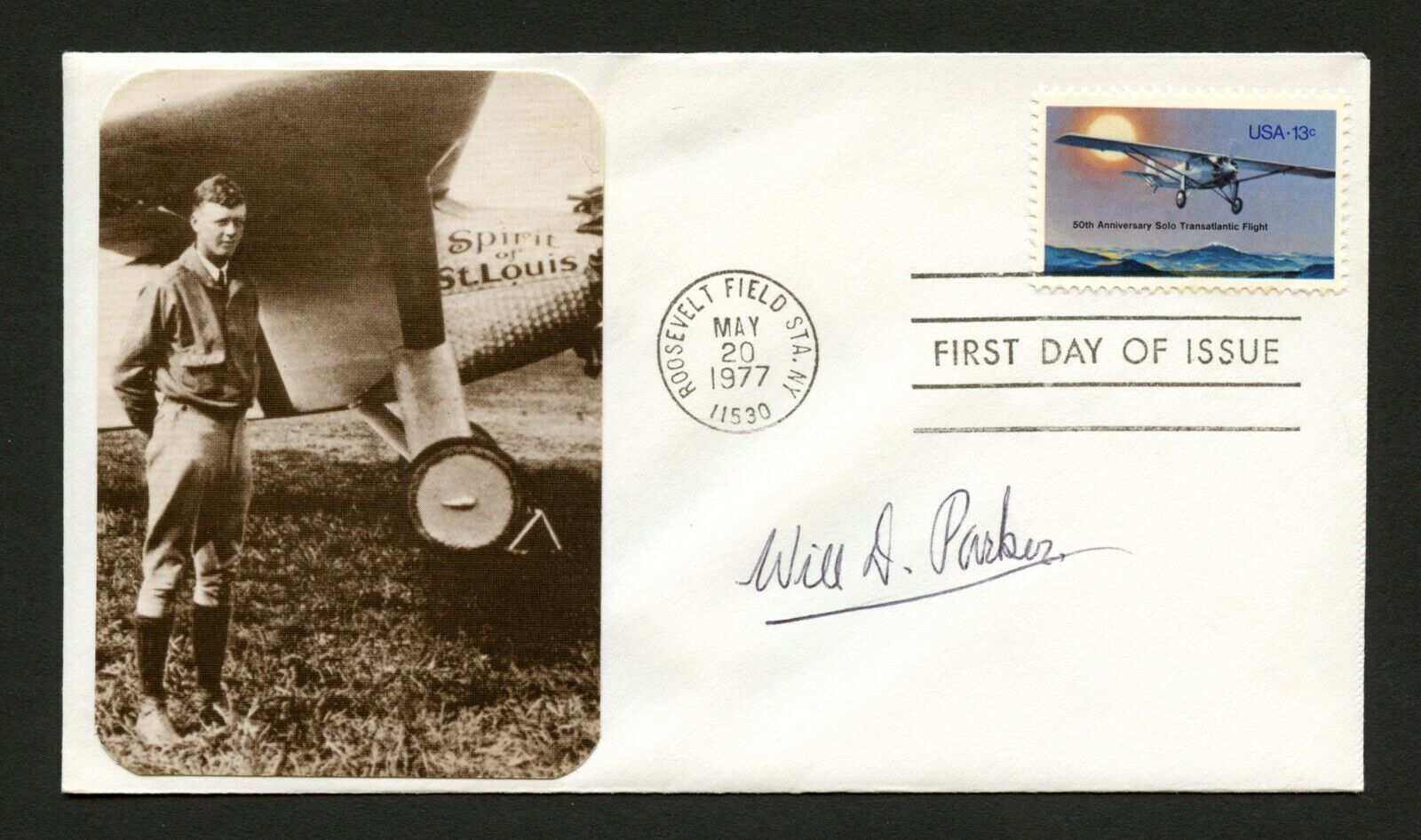 Will D. Parker d.1981 signed autograph auto FDC cover early bird aviation PC253