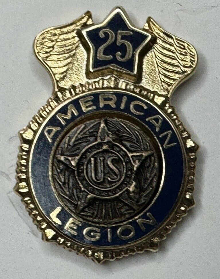 RARE American Legion 25 Year Service Membership Pin /Pin Back / Lapel Pin