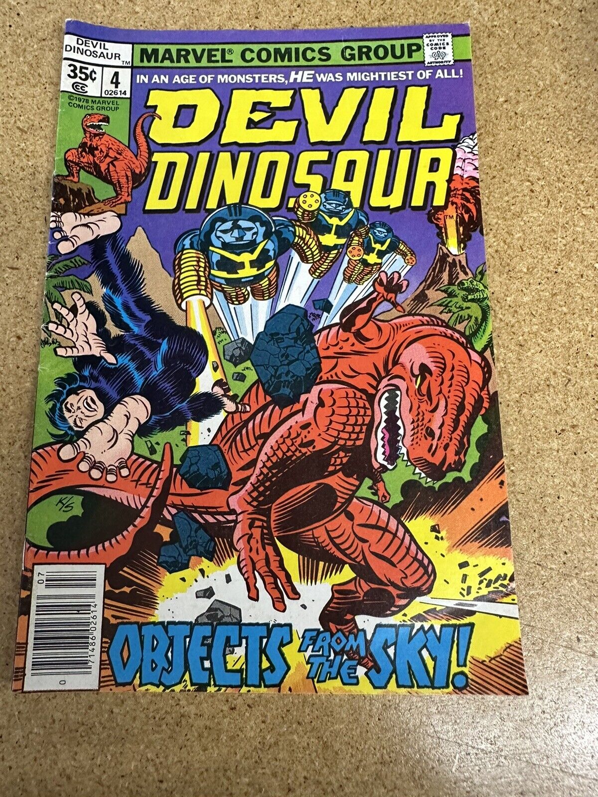 Devil Dinosaur 4 MARVEL Comics 1978 Jack Kirby Moon Boy Newsstand