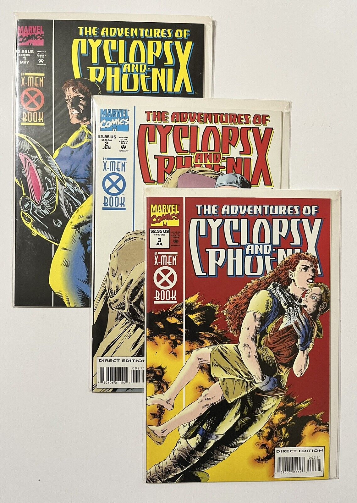 The Adventures Of Cyclops & Phoenix, Marvel Comics, 1994 ~ #1, 2, & 3, VF/NM