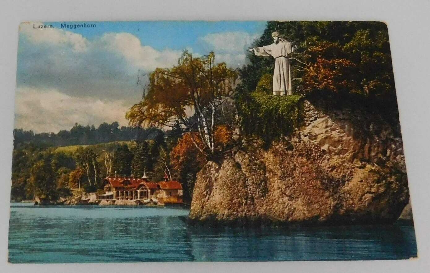 Luzern Meggenhorn  Switzerland Religious Statue  Vintage Postcard