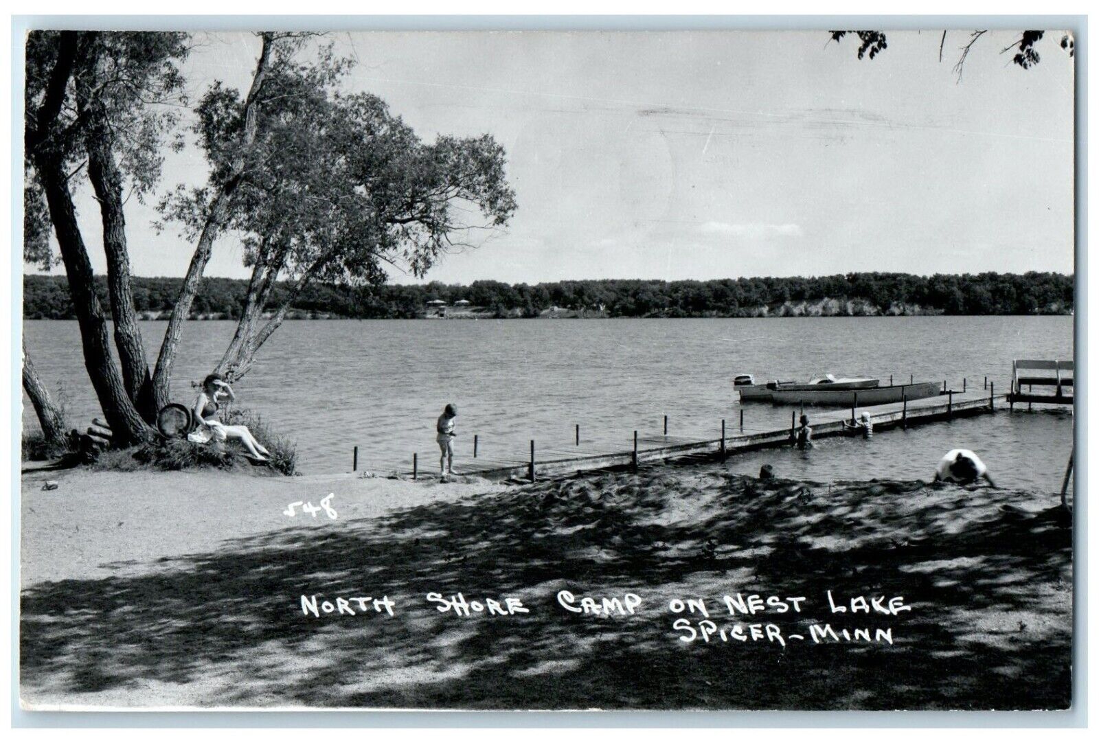 1962 North Shore Camp On Nest Lake Spicer Minnesota MN RPPC Photo Postcard