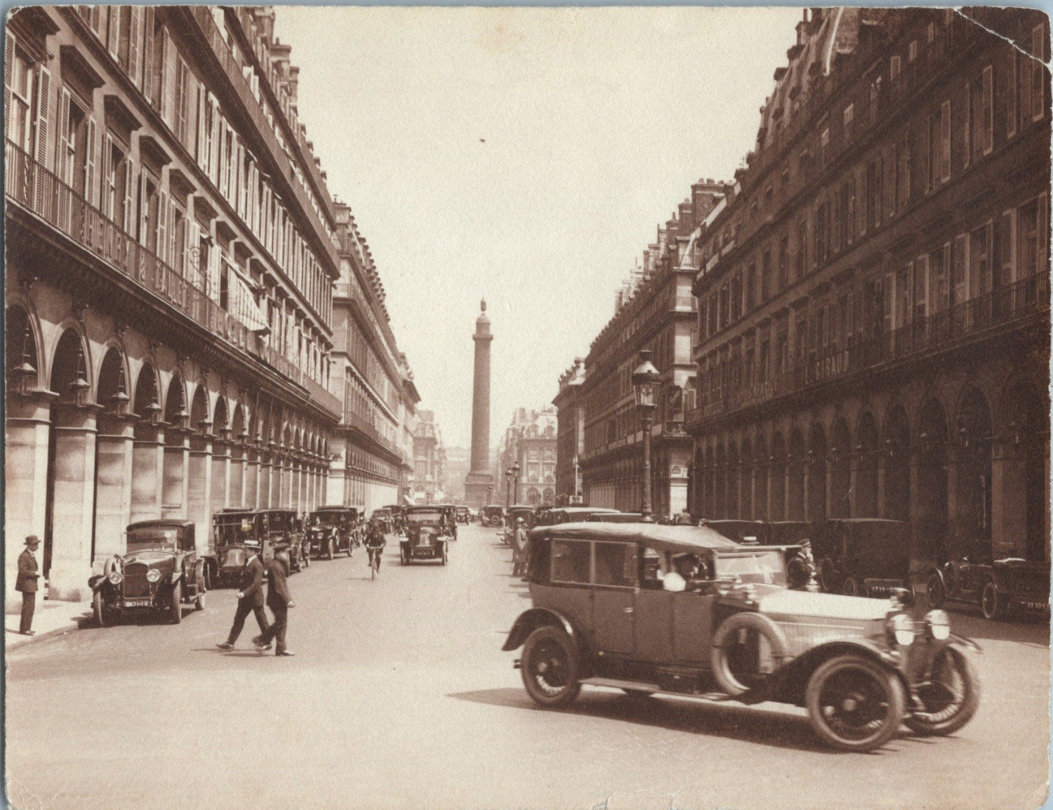 Paris, rue Castiglione and Place Vendôme, vintage print, 1924 vintage print t