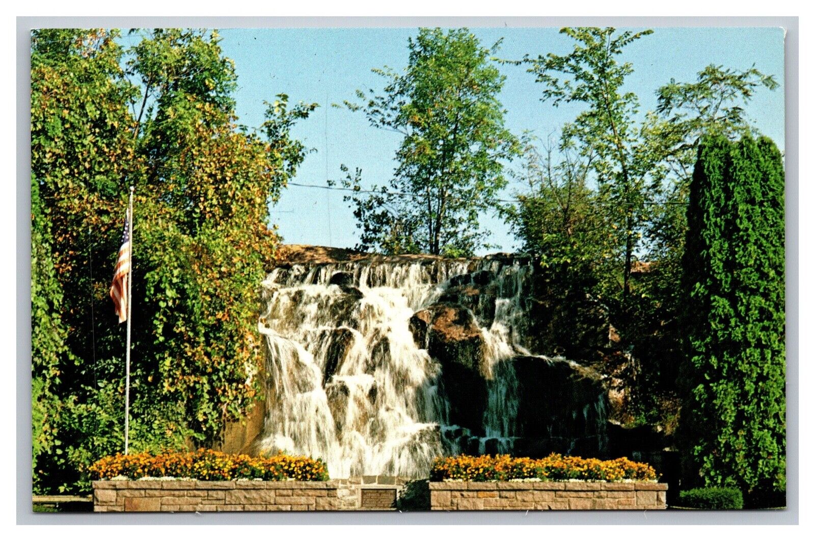 Montello, WI Wisconsin, Downtown Water Spectacular Waterfall, Vintage Postcard 