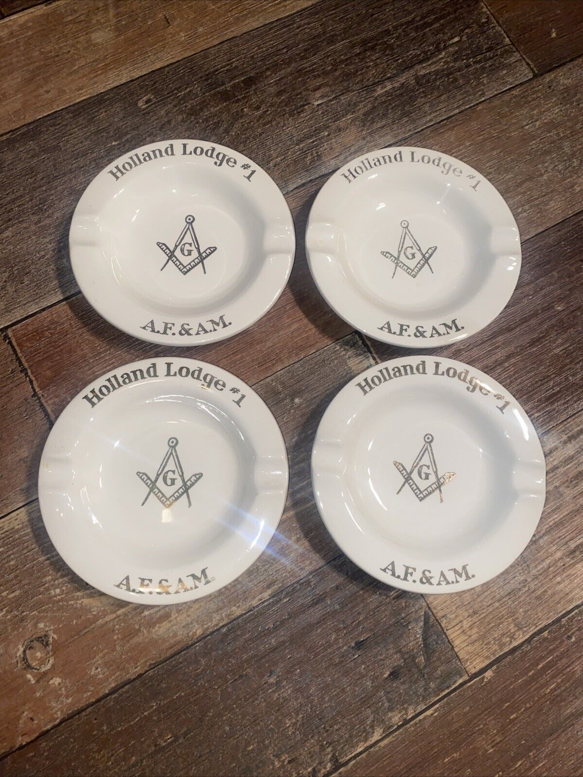 Lot Of 4 Vintage Masonic Ashtrays