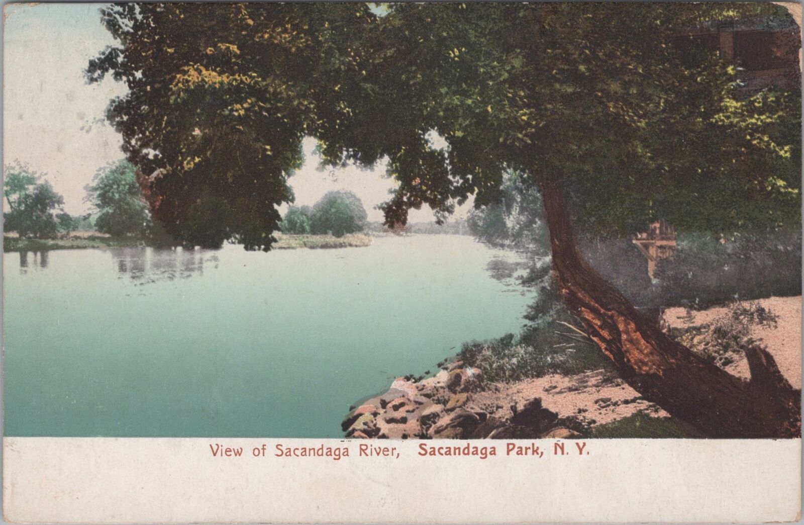 Sacandaga River,Sacandaga Park, NY Northville Lock Berlin Doane PM 1907 Postcard