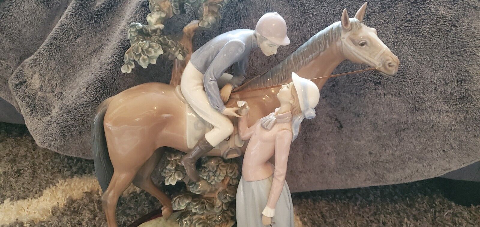 Huge Lladro Figurine #5036- Jockey With Lass (Horse)
