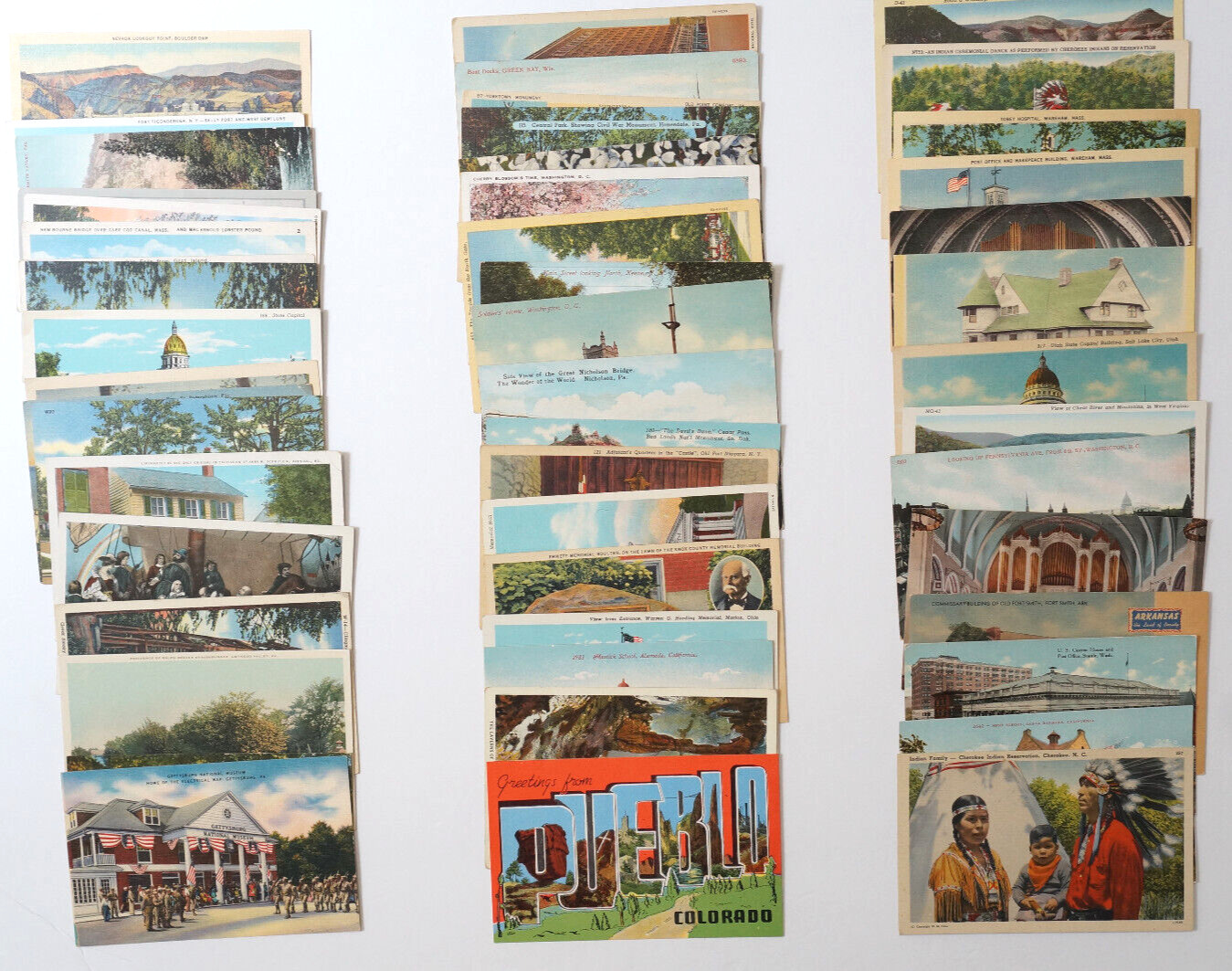 Vintage POSTCARD Lot 50 Unposted Standard Size USA 1907-1950 Old View Post Cards