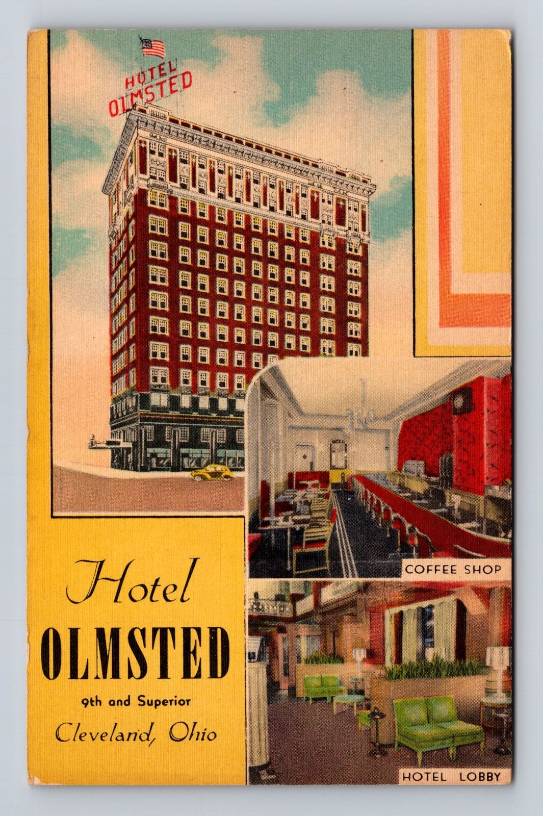 Cleveland OH-Ohio, Hotel Olmsted, Advertising, Antique, Vintage Postcard