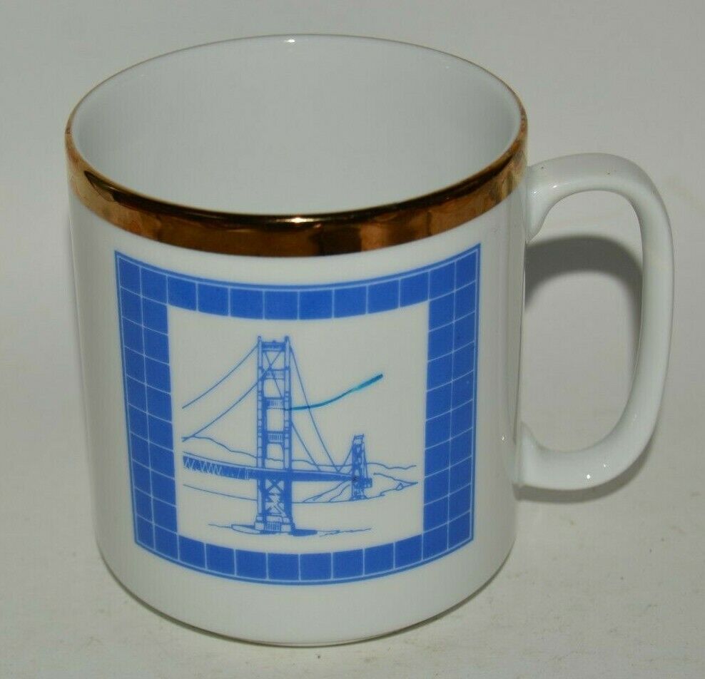 Vintage MINTY Steel Bridge Forum Architect Golden Gate Bridge SF Coffee Mug Rare