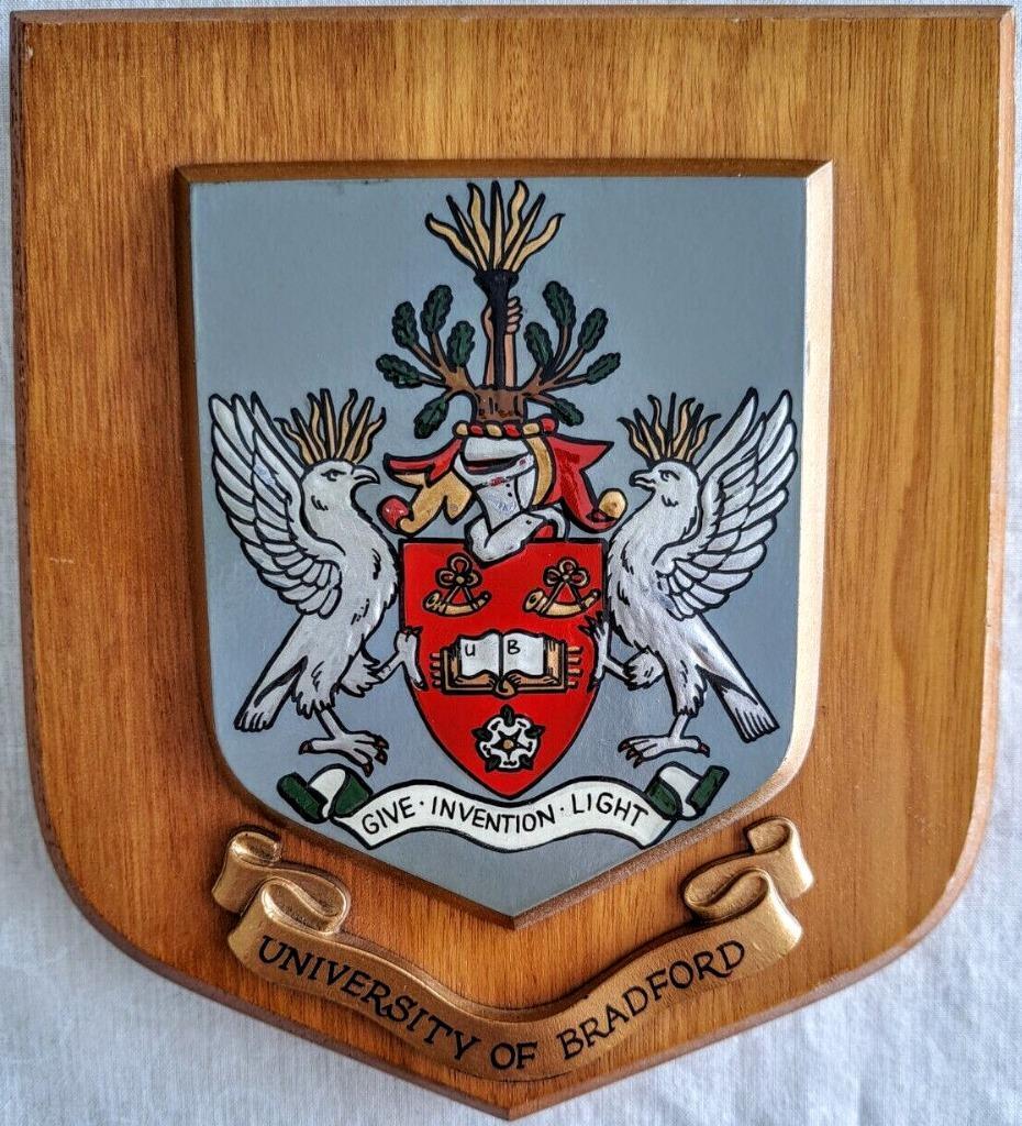 Old University of Bradford College School Crest Shield Plaque xz