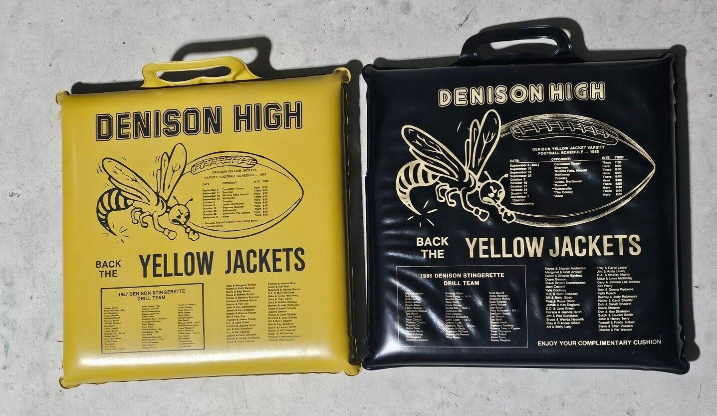 Vintage Rare 1986 1987 Denison Texas High School Football Stadium Seat Cushions