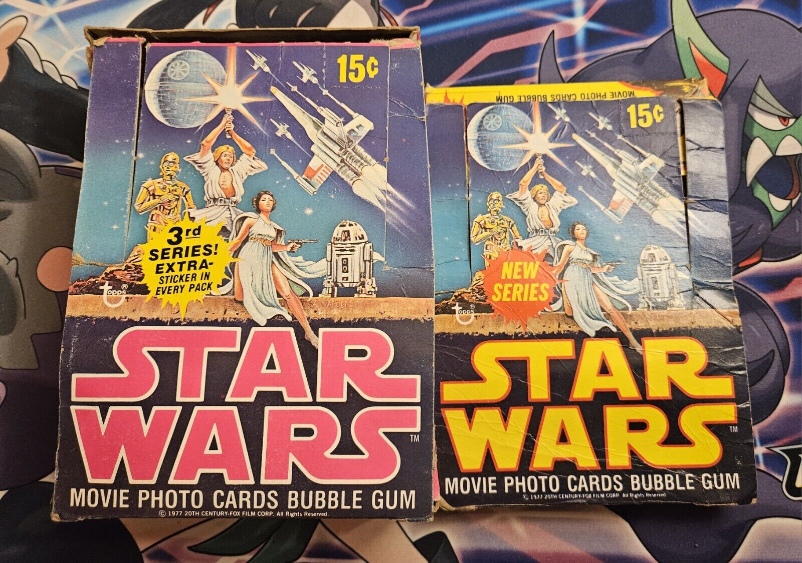 1977 Topps STAR WARS Series 2 And 3 Empty Display Box Lot 2x No Packs See Photos