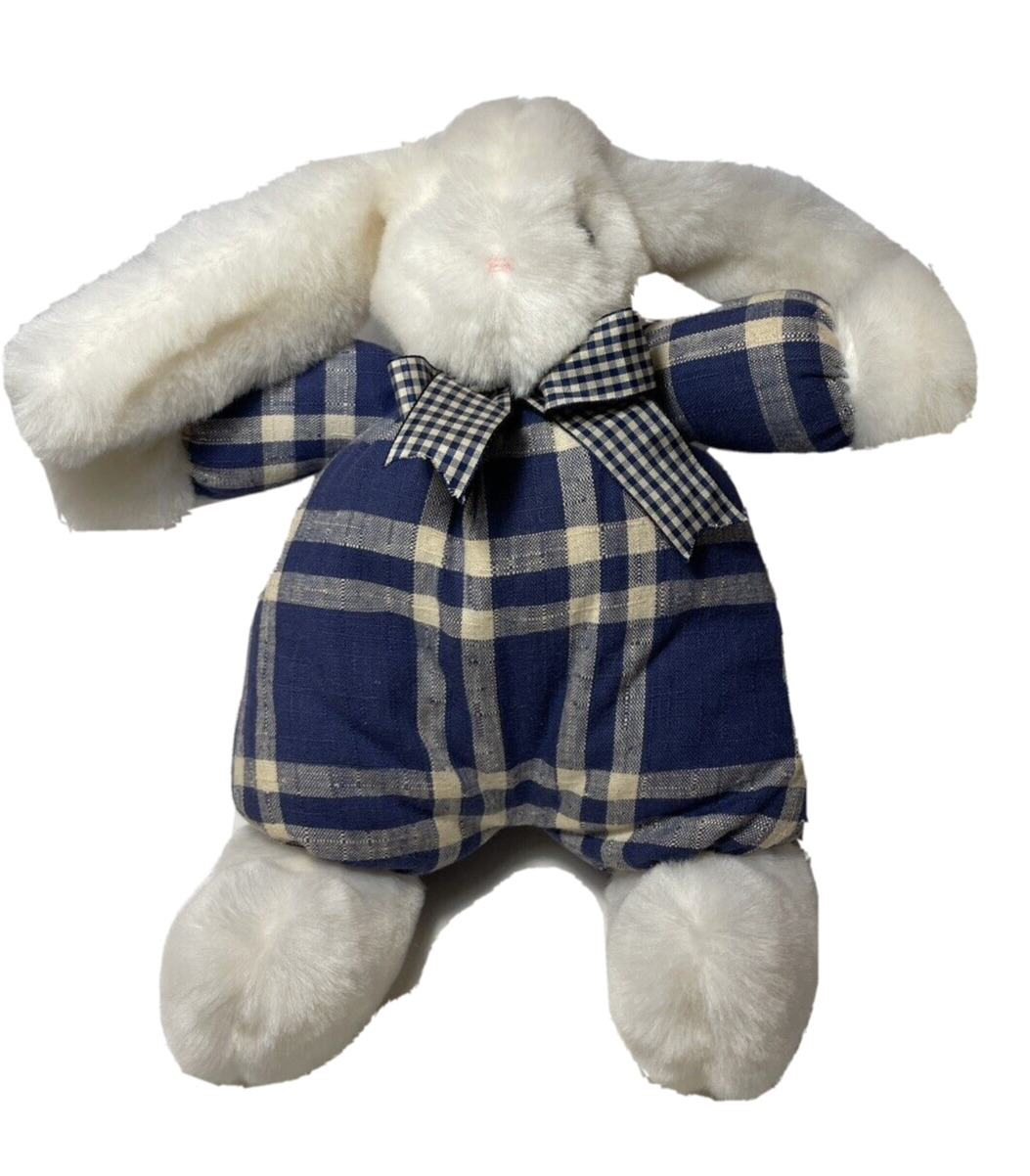Bunnies By The Bay Reg# PA3261 Limited EDITION White Blue Plaid Large 12 In Bow