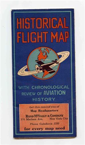 Historical Flight Map Chronological Review of Aviation History Rand McNally 1930