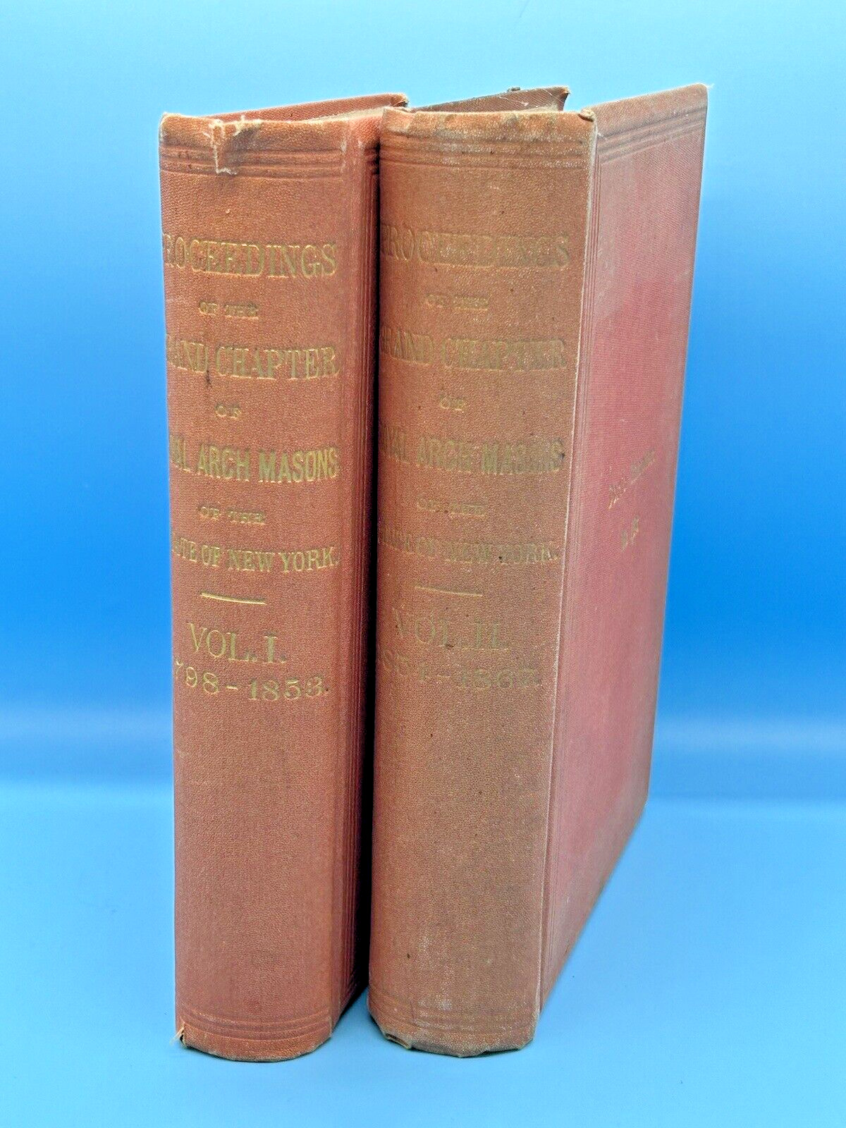 Proceedings Grand Chapter Royal Arch Masons New York 1798-1853 1854-1867 Vol 1-2